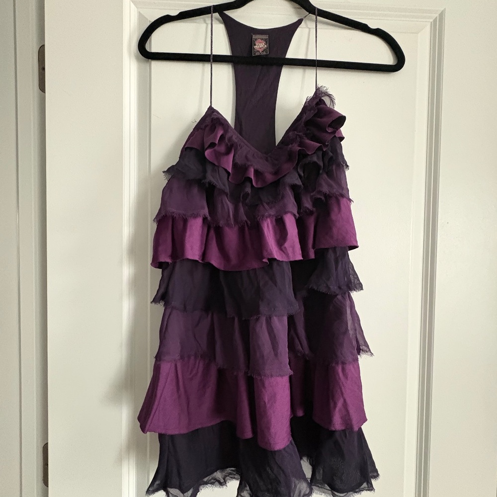 Free People Tiered Halter Mini Dress